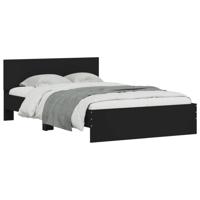 Bedframe met hoofdeinde zwart 120x190 cm - thumbnail
