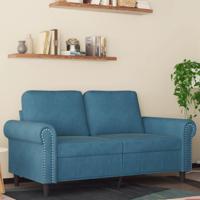 Tweezitsbank 120 cm fluweel blauw - thumbnail