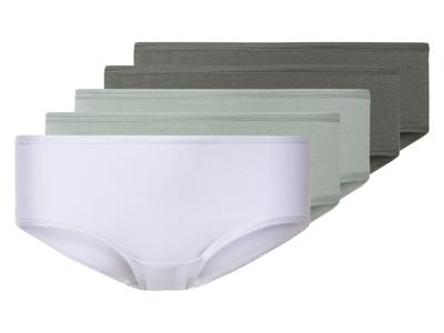 esmara 5 dames hipsters (S (36/38), Wit/groen/mint)