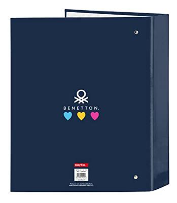 Ringmap Benetton Love Marineblauw A4 (27 x 33 x 6 cm)