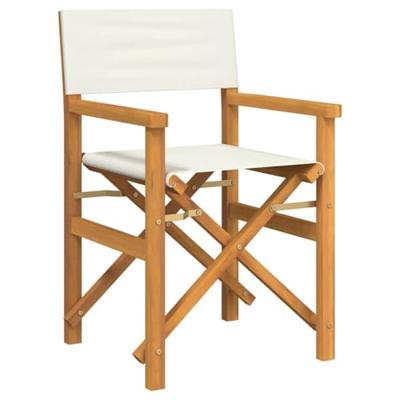 Regisseursstoelen inklapbaar 2 st massief teakhout crmekleurig