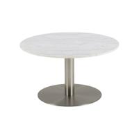 Bendt Ronde Salontafel 'Clement' Ø80cm, Wit Marmer/Chrome, kleur Wit / Chroom - thumbnail