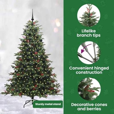 VidaXL Kunstkerstboom groen 210 cm pvc en metaal en plastic