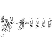 TOOLCRAFT TO-6679764 Precisie-borgveertang Geschikt voor borgringen Binnen- en buitenringen 10-50 mm 10-50 mm Puntvorm 90° haaks, 45° gebogen, Recht, Recht - thumbnail