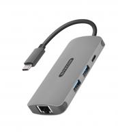 Sitecom CN-378 | USB-C naar Gigabit LAN Ethernet RJ45 + 2X USB 3.0 + 1x USB-C Power Delivery Port Adapter Hub - voor MacBook Pro/Air, Chromebook en andere USB Type C apparaten, grijs - thumbnail