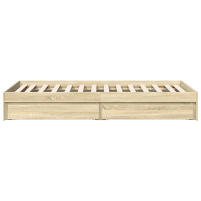 Bedframe met lades bewerkt hout sonoma eikenkleurig 75x190 cm