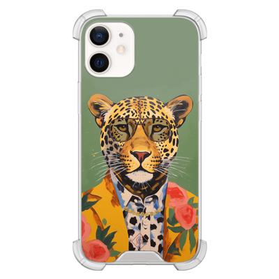 iPhone 12 mini shockproof hoesje - Luipaard hipster iPhone 12 mini shockproof hoesje - Luipaard hipster