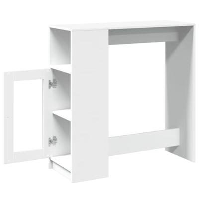 Bartafel met rekken 101x40x103,5 cm bewerkt hout wit