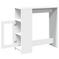 Bartafel met rekken 101x40x103,5 cm bewerkt hout wit - thumbnail