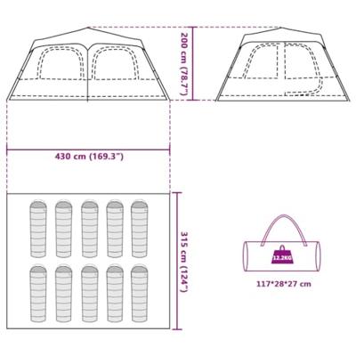 Koepeltent 10-persoons snelontgrendeling groen Koepeltent 10-persoons snelontgrendeling groen
