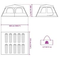 Koepeltent 10-persoons snelontgrendeling groen - thumbnail