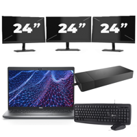 Dell Latitude 5430 - Intel Core i5-12e Generatie - 14 inch - 16GB RAM - 256GB SSD - Windows 11 Home + 3x 24 inch Monitor - thumbnail