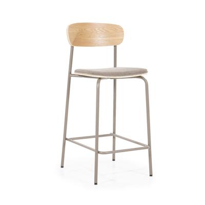 By-Boo Barkruk 'Skola' kleur Taupe (zithoogte 67cm)