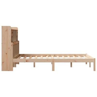 Bed met boekenkast zonder matras massief grenenhout 135x190 cm