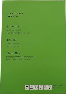 A4 etiketten 105 x 57 mm wit 100 vel huismerk