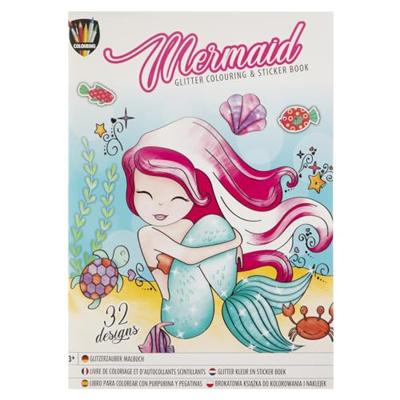 Grafix Colouring Glitter sticker boek A4