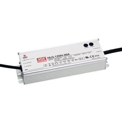 MEAN WELL HLG-120H-24A LED-driver, LED-transformator Constante spanning, Constante stroomsterkte 120 W 5 A 24 V/DC PFC-schakeling, Overbelastingsbescherming,
