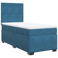 Boxspring met matras fluweel blauw 90x190 cm - thumbnail