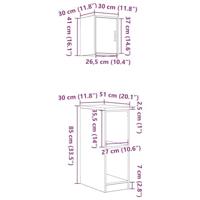 VidaXL Garagekasten 2 st bewerkt hout betongrijs - thumbnail