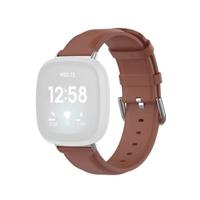 Fitbit Versa 3/4 & Sense 1/2 leren bandje - Bruin - thumbnail
