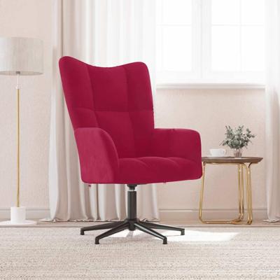 Relaxstoel fluweel wijnrood