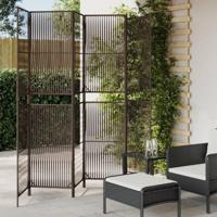 Kamerscherm 6 panelen poly rattan bruin - thumbnail