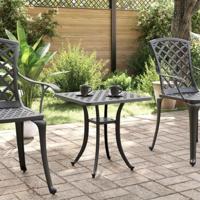 Tuintafel 53x53x53 cm gietaluminium zwart - thumbnail