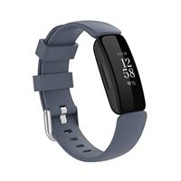 By Qubix - Compatible met Fitbit Inspire 2 & Ace 3 - Sportbandje met gesp - Maat: Small - Grijs - Compatible fitbit bandje - thumbnail