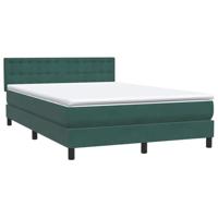 Boxspring met matras fluweel donkergroen 140x210 cm - thumbnail