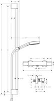 Hansgrohe Pulsify Select S douchesysteem 105 3jet Relaxation EcoSmart met Element en glijstang 90 cm, chroom - thumbnail