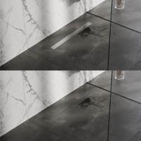 Brauer Douchegoot met Multifunctioneel Rooster en Flens - 70 cm - Rvs Geborsteld - thumbnail