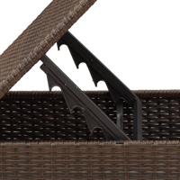 Tuinkruk met kussen 55x55x37 cm poly rattan bruin - thumbnail
