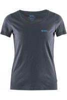 Fjallraven Logo T-shirt Dames Blauw - thumbnail