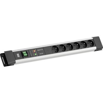 Bachmann BM005931 Overspanningsveilige stekkerdoos Grijs, Zwart Randaarde stekker 1 stuk(s)