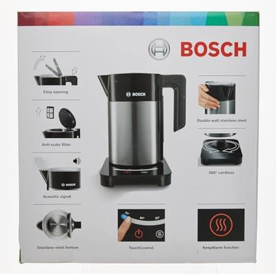 Bosch Haushalt TWK7203 Waterkoker Aantal/Volume: 1.7 l RVS, Zwart Bosch Haushalt TWK7203 Waterkoker Aantal/Volume: 1.7 l RVS, Zwart