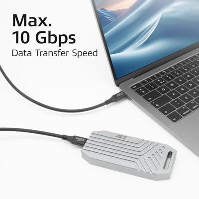 ACT AC7440 USB 3.0 10Gbps 60W USB Type-C® kabel | Zwart | 50 cm
