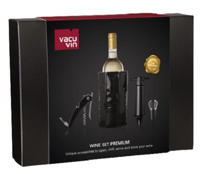Vacu Vin Wijnset Premium - Zwart - 4 delige set