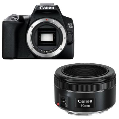 Canon EOS 250D zwart + 50mm F/1.8 STM Canon EOS 250D zwart + 50mm F/1.8 STM