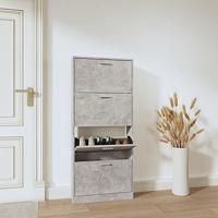 VidaXL Schoenenkast 59x17x150 cm bewerkt hout betongrijs - thumbnail