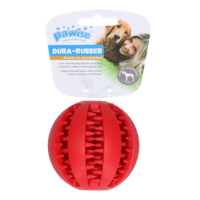 Pawise Dog rubber ball 7.5cm,red - thumbnail