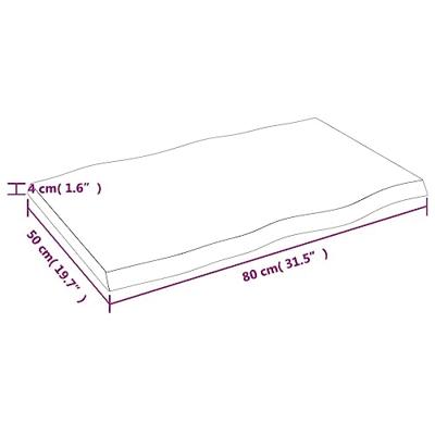 Bureaublad 80x50x4 cm behandeld massief eikenhout lichtbruin