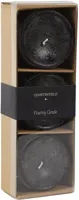 Countryfield drijfkaars bollie zwart 7 cm set van 3 | 12 stuks - thumbnail