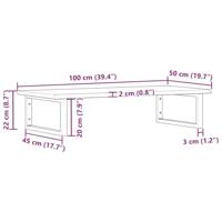 Badkamer wandschap staal en massief eikenhout - thumbnail