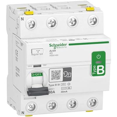 Schneider Electric A9Z61480 Aardlekschakelaar Aardlekschakelaar voor AC/DC B 80 A 0.03 A
