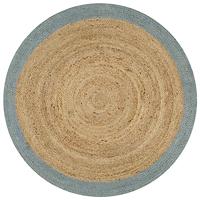VidaXL Vloerkleed handgemaakt met olijfgroene rand 150 cm jute - thumbnail