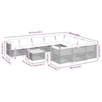 11-delige Tuinset met kussens poly rattan beige - thumbnail