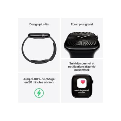 Apple Watch Series 10 GPS 46 mm Aluminium kast Sport loop Blauwe wolk
