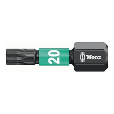Wera Bit | T20 lengte 25 mm | 1/4 inch C6,3 | impaktor, DC | box met 10 bits | 1 stuk - 05157624001 - 05157624001