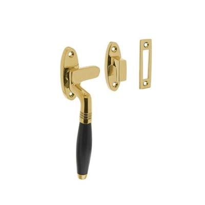 Intersteel Raamsluiting links Ton - messing gelakt/ebbenhout