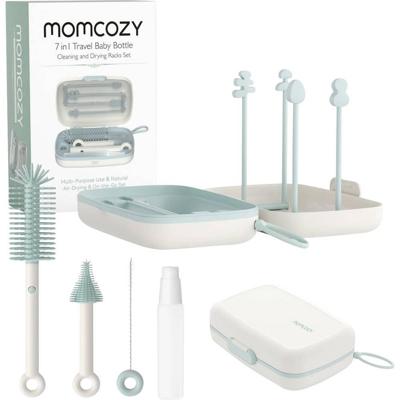 momcozy 7in1 Portable Bottle Cleaning Brush Set Babyflesreiniger Wit, Groen